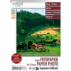 Schwarzwald Mühle Hochglanz-Fotopapier "Supreme Exklusiv", A4, 280 g/m², 50 Blatt Schwarzwald Mühle