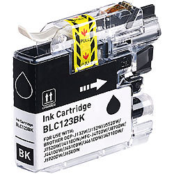 iColor Tinten-Patrone für Brother-Drucker (ersetzt LC-123BK), black (schwarz) iColor Kompatible Druckerpatronen für Brother-Tintenstrahldrucker