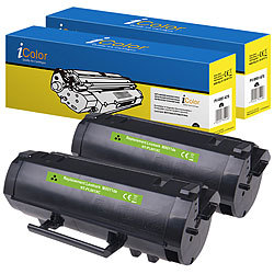 iColor 2er-Set kompatible Toner für Lexmark 60F2H00, black iColor Kompatible Toner Cartridges für Lexmark Laserdrucker