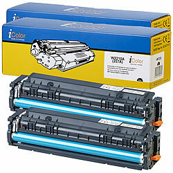 iColor 2er-Set Toner für HP-Laserdrucker (ersetzt HP 207A, W2210A), black iColor Kompatible Toner-Cartridges für HP-Laserdrucker