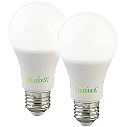 Luminea 2er-Set LED-Lampen mit Radar-Sensor, E27, 12 Watt, 1.150 lm, F, 6500 K Luminea