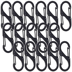 Lescars 16er-Set Karabiner-S-Haken Lescars Kofferraum-Gepäcknetze 