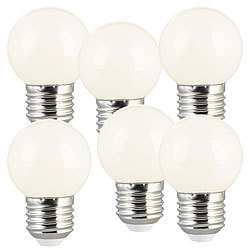 Luminea 12er-Set LED-Lampen, E27 Retro, G45, 50 lm, 1 W, 2700 K Luminea LED-Tropfen E27 (warmweiß)