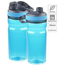 Speeron 2er-Set BPA-freie Sport-Trinkflaschen, 700 ml, auslaufsicher, blau Speeron Sport-Trinkflaschen für Fahrrad-Halterungen