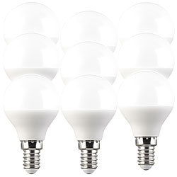 Luminea 9er-Set LED-Lampe, Tropfenform, P45, E14, 5W, 400 lm Luminea LED-Tropfen E14 (tageslichtweiß)