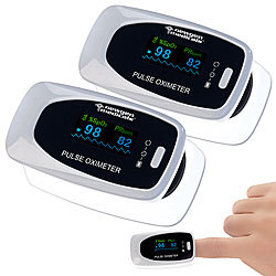 newgen medicals 2er-Set medizinische Finger-Pulsoximeter mit LCD-Farbdisplay newgen medicals Finger-Pulsoximeter