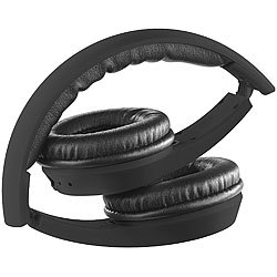 PEARL Faltbares On-Ear-Headset mit Bluetooth 4.0 und Audio-Eingang, schwarz PEARL Faltbare On-Ear-Headsets mit Bluetooth