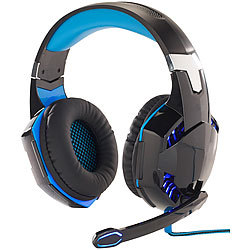Mod-it Beleuchtetes Gaming-Headset mit Kabelfernbedienung & Mikrofon-Schalter Mod-it Over-Ear-Gaming-Headsets mit Beleuchtungen