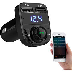 unterstützt USB-Disk&TF-Karte QC3.0 & LED Backlit Auto Kabellos V5.0 Adapter für Auto mit Freisprecheinrichtung HiFi Bass Sound MP3 Siri Assistant Kabellos FM Transmitter für Auto 