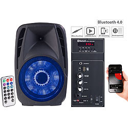 auvisio Mobile PA-Partyanlage mit Bluetooth, MP3, USB, SD, 100 Watt, Karaoke auvisio Mobile Party-Audioanlagen mit Karaoke-Funktionen