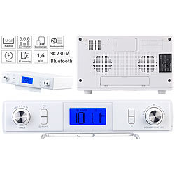 auvisio Stereo-FM-Küchen-Unterbauradio mit Bluetooth, Timer, Wecker, LCD, PLL auvisio Küchen-Unterbauradios mit Bluetooth