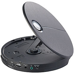 auvisio Tragbarer CD-Player mit Anti-Shock, Bass Boost und In-Ear-Kopfhörern auvisio