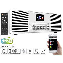 VR-Radio Stereo-Internetradio mit CD-Player, DAB+/FM & Bluetooth, 40 Watt, weiß VR-Radio DAB-Stereo-Internetradios mit Bluetooth und CD-Playern