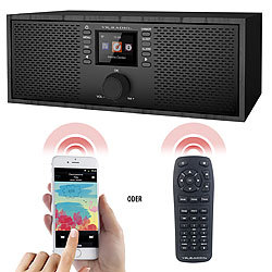 VR-Radio Stereo-WLAN-Internetradio, Farb-Display, 12 W, Bluetooth 5, Fernbed. VR-Radio Stereo-WLAN-Internetradios mit Bluetooth & App