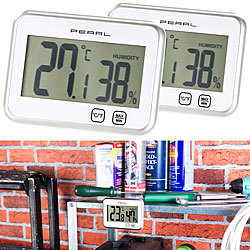 PEARL Digitales Thermometer & Hygrometer mit Minimum / Maximum, 2er-Set PEARL 