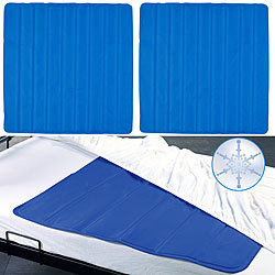 newgen medicals 2er-Set Kühlende Matratzenauflagen, 90 x 90 cm, wiederverwendbar, blau newgen medicals Selbstkühlende Bettauflagen
