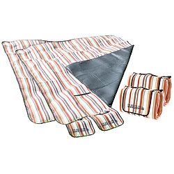 PEARL 2er-Set Fleece-Picknick-Decken 200x175 cm, wasserabweisende Unterseite PEARL Wasserdichte Picknickdecken