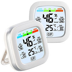 infactory 2er Pack Digitales Hygrometer und Thermometer mit Trendanzeige infactory Digitale Thermometer/Hygrometer