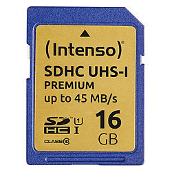 Intenso Premium SDHC-Speicherkarte 16 GB, UHS-I, Class 10 / U1 Intenso SD-Speicherkarten UHS U1