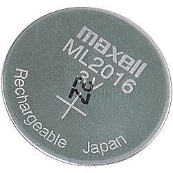 Maxell ML2016 wiederaufladbare Li-Ion-Knopfzelle, 3 V, 25 mAh Maxell