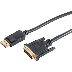 auvisio Adapterkabel DisplayPort 20p auf DVI 24+1, 2m, schwarz auvisio DisplayPort-DVI-Adapterkabel