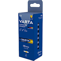 Varta Longlife Power Alkaline-Batterie, Typ AA/Mignon/LR6, 1,5 V, 40er-Set Varta Alkaline-Batterien Mignon (AA)