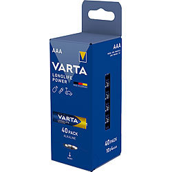 Varta Longlife Power Alkaline-Batterie, Typ AAA/Micro/LR03, 1,5 V, 40er-Set Varta Alkaline-Batterien Micro (AAA)