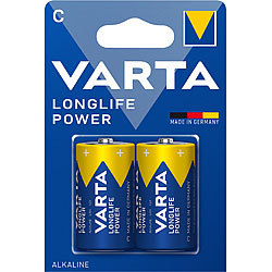 Varta Longlife Power Alkaline-Batterie, Typ Baby / C / LR14, 1,5 V, 2er-Set Varta Alkaline Batterien Baby (Typ C)