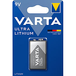 Varta Ultra Lithium-Batterie, Typ E-Block / 9V / 6FR61, 9 Volt Varta Lithium-Batterien (9V-Block)