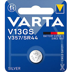 Varta Electronics SilverOxide-Knopfzelle, Typ 357 / SR44, 143 mAh, 1,55 Volt Varta