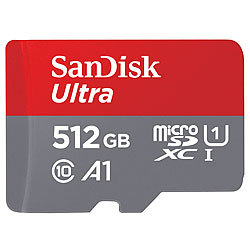 SanDisk Ultra microSDXC-Speicherkarte 512 GB, UHS-I, Class 10, U1, A1 SanDisk microSD-Speicherkarte UHS U1