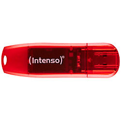 Intenso 128 GB USB-2.0-Speicherstick Rainbow Line, transparent-rot Intenso USB-Speichersticks