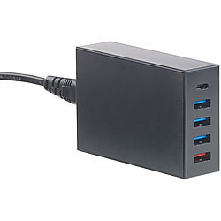 revolt 5-Port-USB-Netzteil mit Quick Charge 3.0, USB Typ C & A, 40 Watt revolt 5-Port-USB-Netzteile mit Quick Charge 3.0 & USB Typ C-Anschl&uuml;ssen