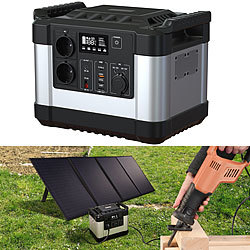 revolt Powerbank & Solar-Konverter 300 Ah, 1100Wh, 2x 230 V, 12 V, USB, 1000W revolt 2in1-Hochleistungsakkus & Solar-Generatoren