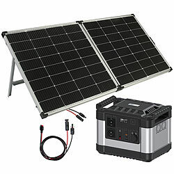 revolt Powerbank & Solarkonverter mit 260-W-Solarpanel, 300 Ah, 1100Wh revolt 2in1-Solar-Generatoren & Powerbanks, mit externer Solarzelle