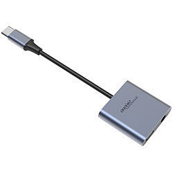 auvisio Kopfhörer-Adapter USB-C auf 3,5-mm-Klinke, Headset- und Ladefunktion auvisio Adapter USB-C auf 3,5-mm-Klinke mit Lade- und Headset-Funktion
