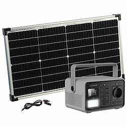 revolt Powerstation & Solar-Generator mit mobilen 60-W-Solarpanel, 222 Wh revolt 2in1-Hochleistungsakkus & Solar-Konverter mit modifizierter Sinuswelle