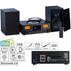 VR-Radio Micro-Stereoanlage: Webradio, DAB+, CD, Bluetooth, App, 300 W, schwarz VR-Radio DAB-Internetradios mit CD-Player und Bluetooth