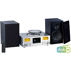 VR-Radio Micro-Stereoanlage: Webradio, DAB+, CD, Bluetooth, App, 300 W, silber VR-Radio DAB-Internetradios mit CD-Player und Bluetooth