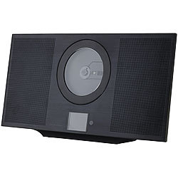 VR-Radio Vertikale Alu-Stereoanlage mit CD, DAB+, Bluetooth, 60 W, DSP, schwarz VR-Radio HiFi-Stereoanlagen, vertikal, mit DAB, CD- & MP3-Player