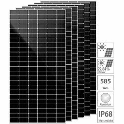 revolt 6er-Set monokristalline Solarmodule, 550 W, IP68, Versandrückläufer revolt Solarpanels mit Halbzellen-Technologie