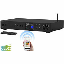 VR-Radio Digitaler WLAN-HiFi-Tuner, Internetradio, DAB+, Bluetooth, schwarz VR-Radio HiFi-Tuner für Internetradios & DAB+, mit USB-Ladeports