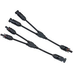 revolt 2er-Set Y-Stecker-Adapterkabel für Solarkabel, MC4-kompatibel, IP67 revolt Stecker für Solarkabel 
