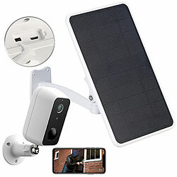 VisorTech Outdoor-2K-Kamera mit Solar-Powerbank, WLAN, App, IP65 VisorTech
