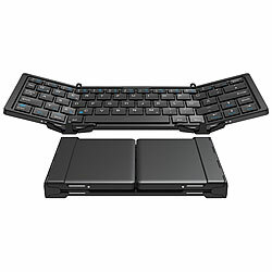 Callstel Ultrakompakte Trifold-Tastatur mit Standard-Enter-Taste, QWERTZ, Akku Callstel Faltbare Tastaturen mit Bluetooth