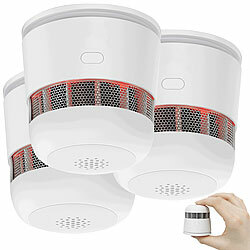 VisorTech 3er-Set Mini-Rauchwarnmelder, 85 dB Alarm, 10 Jahre Batterie, EN 1460 VisorTech Rauchmelder mit 10-Jahres-Batterie