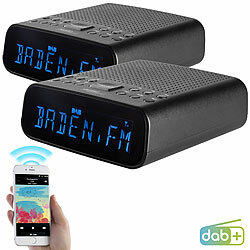 auvisio 2er-Set DAB+-Radiowecker, VA-Display, BT, 2 Weckzeiten, USB-Ladeport auvisio DAB+-Radiowecker, Bluetooth, 2 Weckzeiten, USB-Ladeport