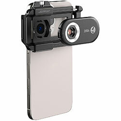 Somikon Mikroskop-Vorsatzlinse für Smartphones, 200-fache Vergrößerung Somikon Makro-Vorsatzlinsen mit LED-Licht für Smartphone & Tablet-PC