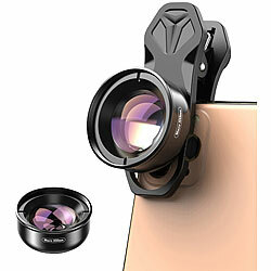 Somikon Makro-Objektiv-Vorsatzlinse für Smartphones, 10-fach, HD, mit Klemme Somikon Makro-Objektiv-Vorsatzlinsen für Smartphones, HD, mit Klemm-Halterungen