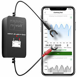 Lescars Kfz-Batterie-Wächter mit Bluetooth, App, für Batterien mit 6 - 48 Volt Lescars Bluetooth Batterietester & -Wächter für KFz- & Solar-Batterien